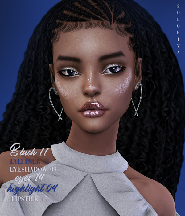 Alpha Blush 11 eyeliner 08 eyes 14 eyeshadow 09 highlight 04 lipstick 15 Sims 4 by simsfinds - The Sims 4 Custom Content