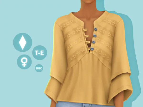 Maxis Match Ruffle Shirt by simcelebrity00 - The Sims 4 Custom Content