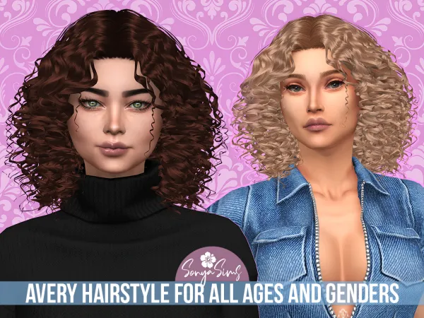 Alpha Avery Hairstyle (ALL ages and genders) - The Sims 4 Custom Content