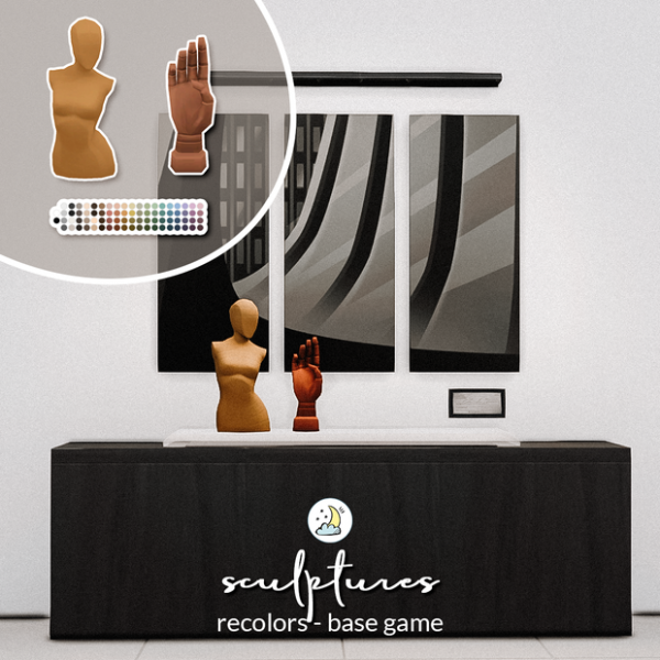Maxis Match Sculptures by simsfinds - The Sims 4 Custom Content