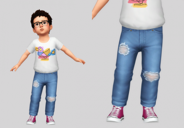 Maxis Match ripped jeans by simsfinds - The Sims 4 Custom Content