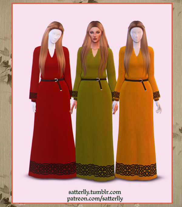 Maxis Match Simple viking dress Hilda by simsfinds - The Sims 4 Custom Content