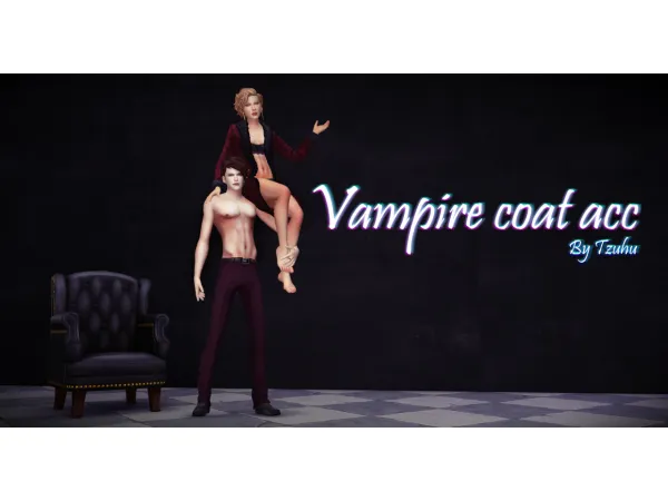 Maxis Match Vampire Coat Accessory - The Sims 4 Custom Content