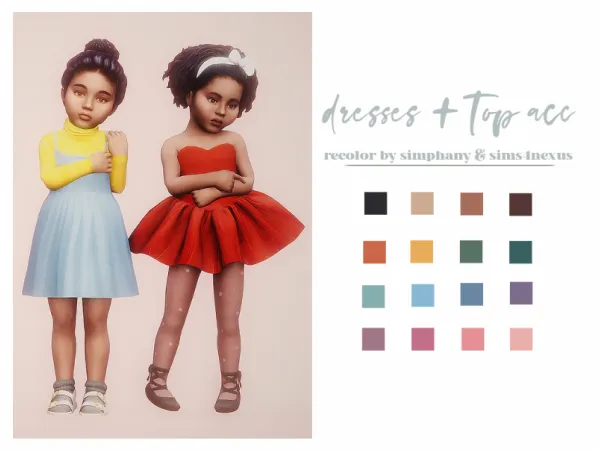 Maxis Match toddler dresses turtleneck accessory recolors - The Sims 4 Custom Content