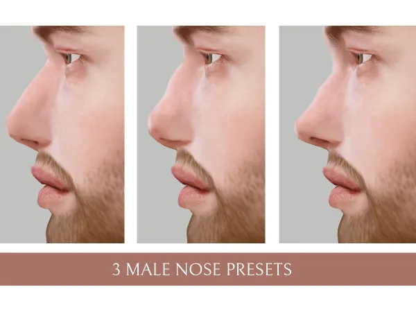Mix 3 Male Nose Presets - The Sims 4 Custom Content