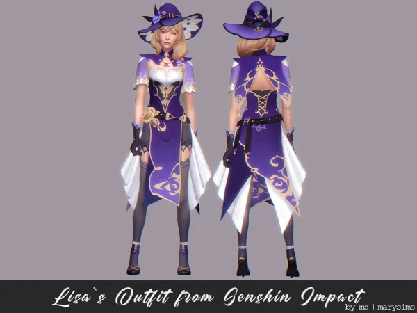 Maxis Match Lisas Outfit from Genshin Impact - The Sims 4 Custom Content