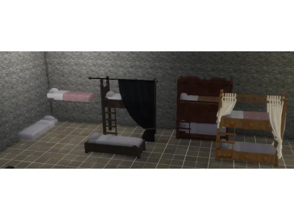 Maxis Match Medieval bunkbeds updated by Medieval Sim Tailor - The Sims 4 Custom Content