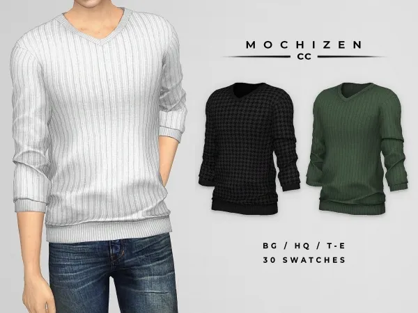 Maxis Match Mochizen Weekend Sweater Male Vers - The Sims 4 Custom Content