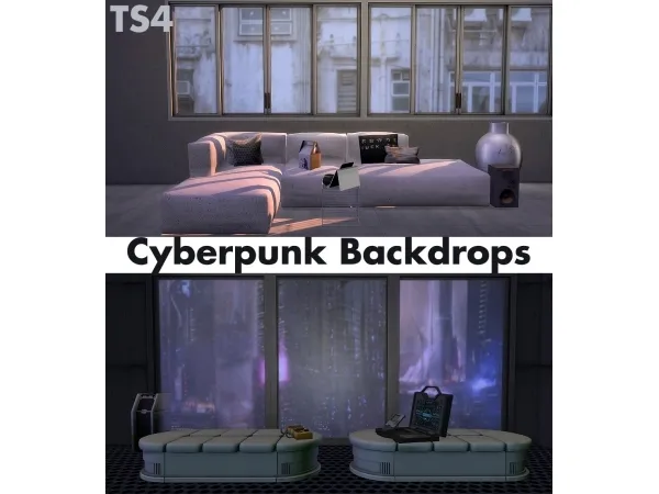 Alpha Cyberpunk Backdrop - The Sims 4 Custom Content
