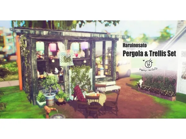 Maxis Match Pergola Trellis Set - The Sims 4 Custom Content