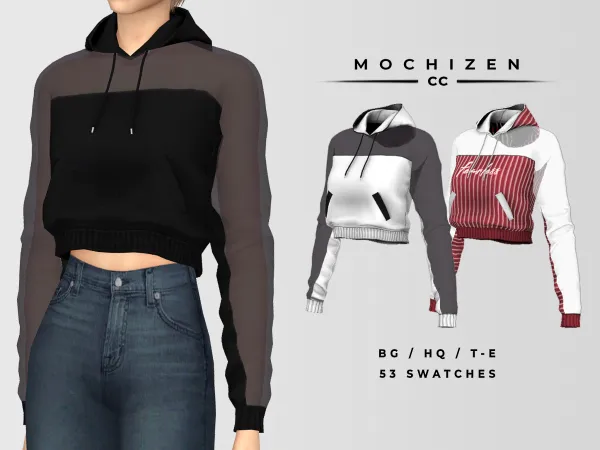 Alpha Mochizen Her Hoodie Transparent Vers - The Sims 4 Custom Content