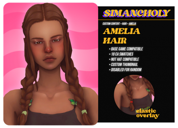 Maxis Match AMELIA HAIR by simsfinds - The Sims 4 Custom Content