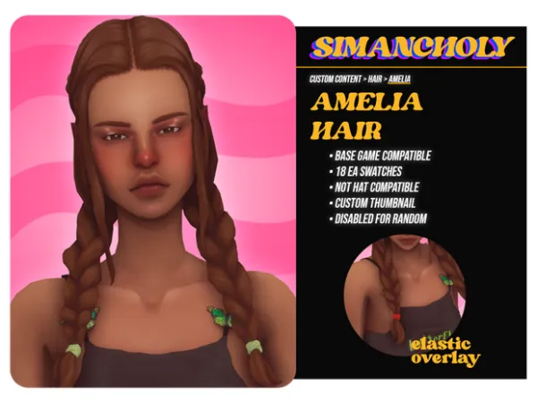 Maxis Match AMELIA HAIR by simancholy - The Sims 4 Custom Content