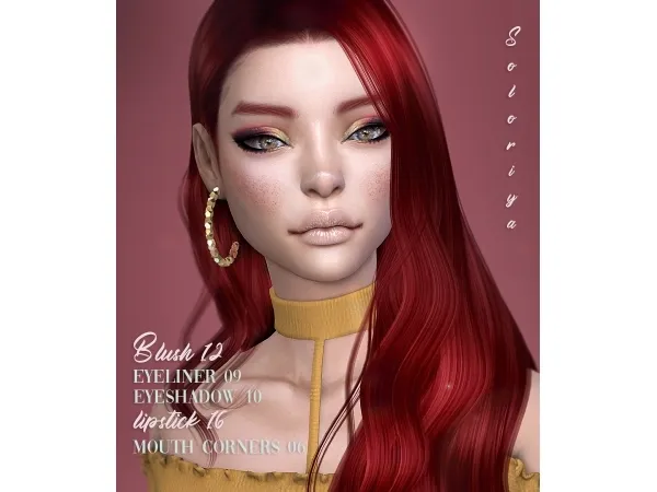 Alpha Blush 12 eyeliner 09 eyeshadow 10 lipstick 16 mouth corners 06 Sims 4 - The Sims 4 Custom Content