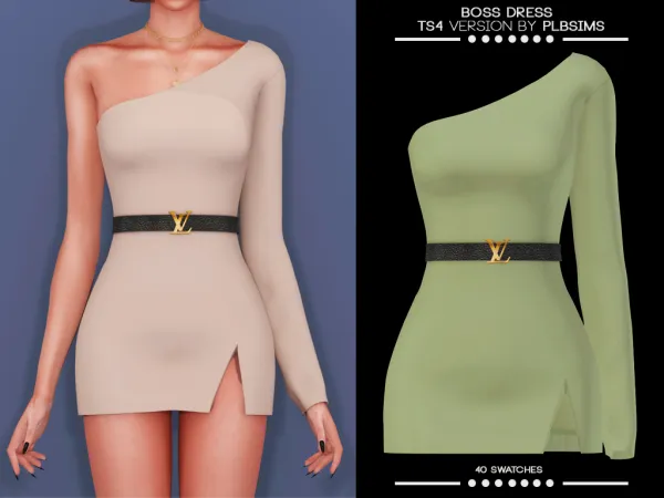 Alpha BOSS Dress by simsfinds - The Sims 4 Custom Content