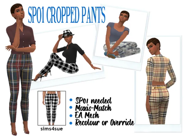 Maxis Match SP01 CROPPED PANTS - The Sims 4 Custom Content