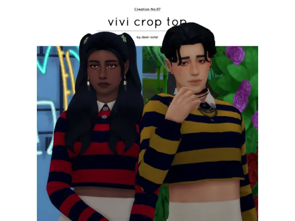 Maxis Match ViVi Crop Top by Dear Solar - The Sims 4 Custom Content