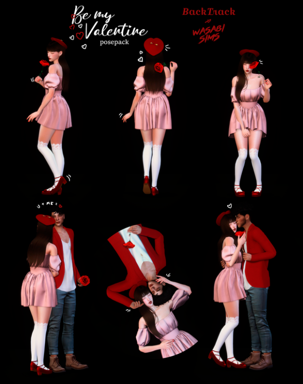 Mix 43310450277903 Be my Valentine posepack collaboration with BackTrack 43310450277903 by simsfinds - The Sims 4 Custom Content