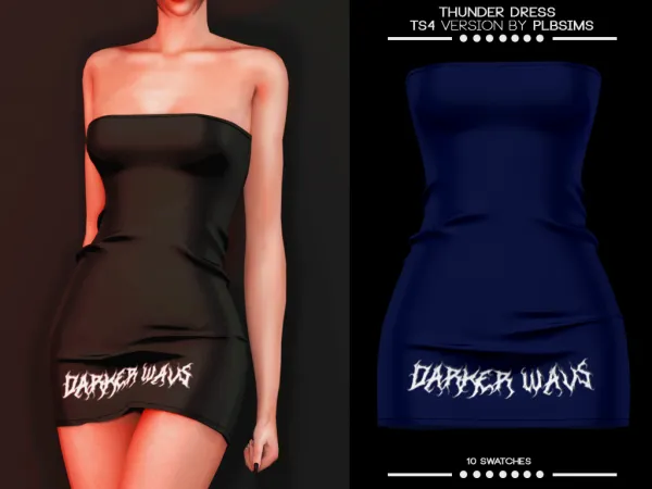 Alpha Thunder Dress by plbsims - The Sims 4 Custom Content