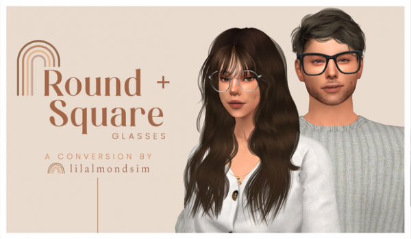 Maxis Match Round Square glasses by simsfinds - The Sims 4 Custom Content