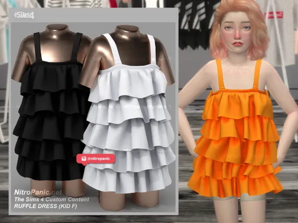Alpha RUFFLE DRESS KID F - The Sims 4 Custom Content