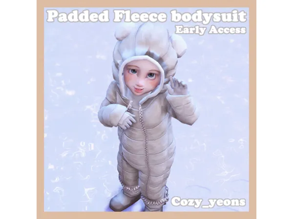 Maxis Match Cozy_yeons Padded Fleece bodysuit for toddlers - The Sims 4 Custom Content