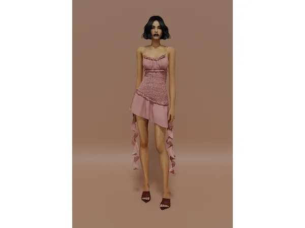 Alpha Teodora Oshima Luiza Dress by polygoncouture - The Sims 4 Custom Content