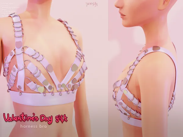 Alpha Valentines Day 2021 Gift Harness Bra by Serenity - The Sims 4 Custom Content
