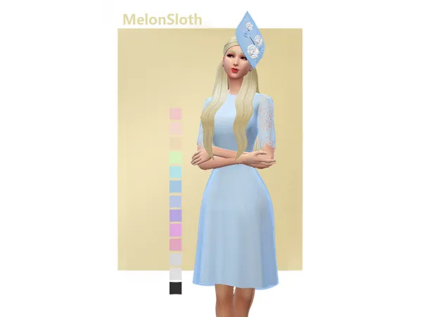 Maxis Match Tangie set Dress and hat - The Sims 4 Custom Content
