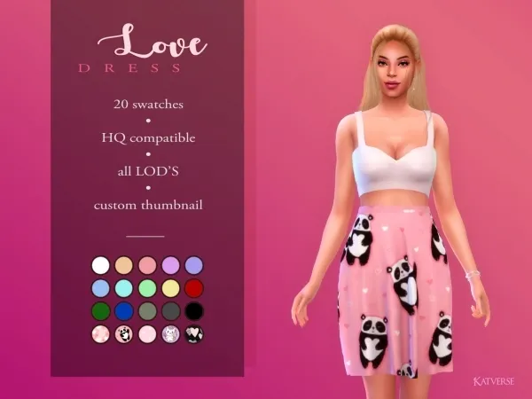 Alpha Love Dress - The Sims 4 Custom Content