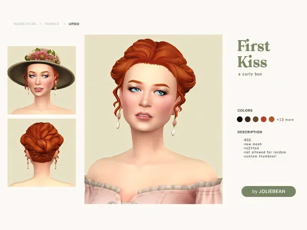Maxis Match First Kiss Hair by Joliebean by Joliebean - The Sims 4 Custom Content