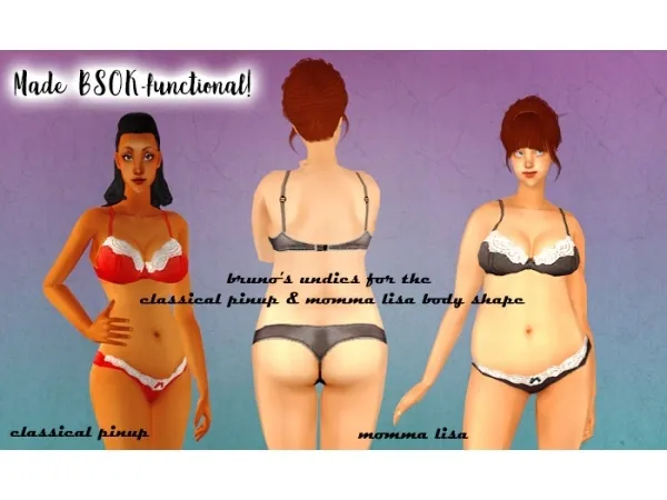 SIMHOWS CONVERSION OF BRUNOS UNDIES FOR ML CPU BSOKD - The Sims 2 Custom Content