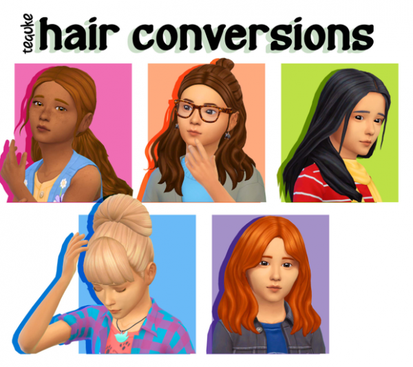 Maxis Match various cf hairs by simsfinds - The Sims 4 Custom Content