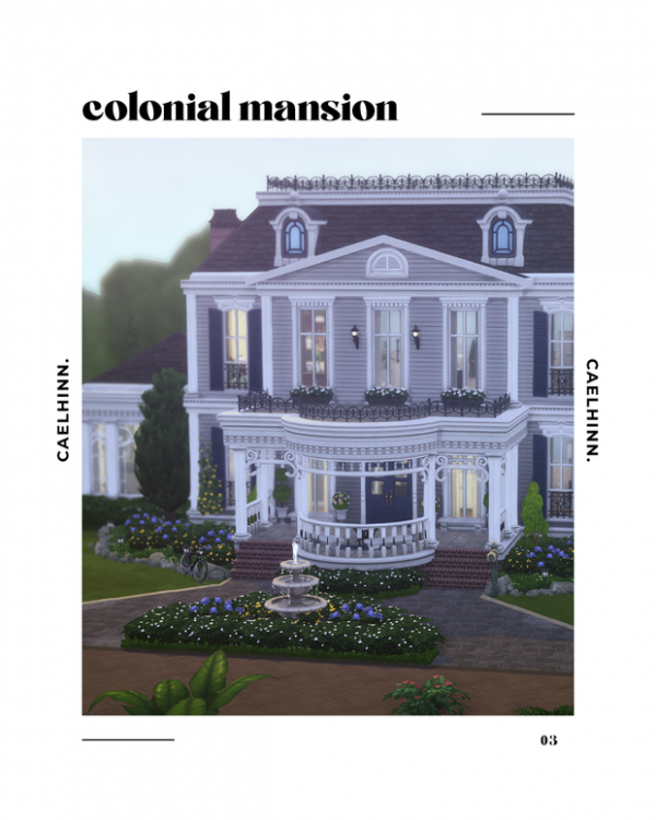 Alpha colonial mansion a residential lot by simsfinds - The Sims 4 Custom Content