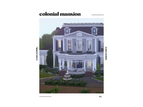 Alpha colonial mansion a residential lot by caelhinn by Caelhinn - The Sims 4 Custom Content