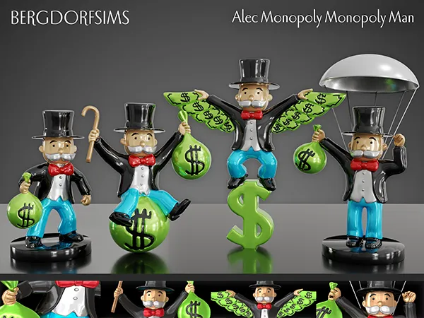 Alpha Alec Monopoly Monopoly Man Sculptures - The Sims 4 Custom Content
