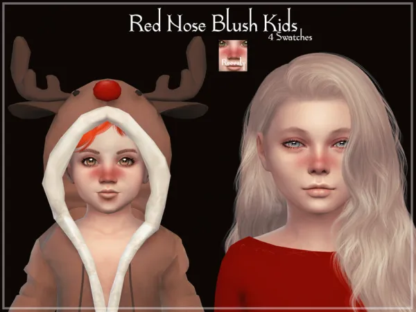 Alpha Red Nose Blush Kids - The Sims 4 Custom Content