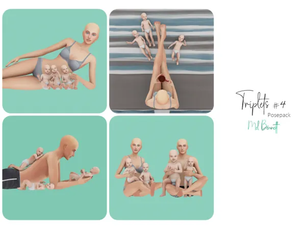 Mix Triplets 4 Posepack by melbennett - The Sims 4 Custom Content