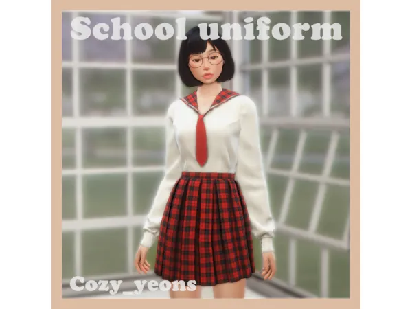 Maxis Match Sims4 Female Cozy_yeons Female School uniform 심즈4 여심 의상 교복 by Cozy_yeons Sims - The Sims 4 Custom Content
