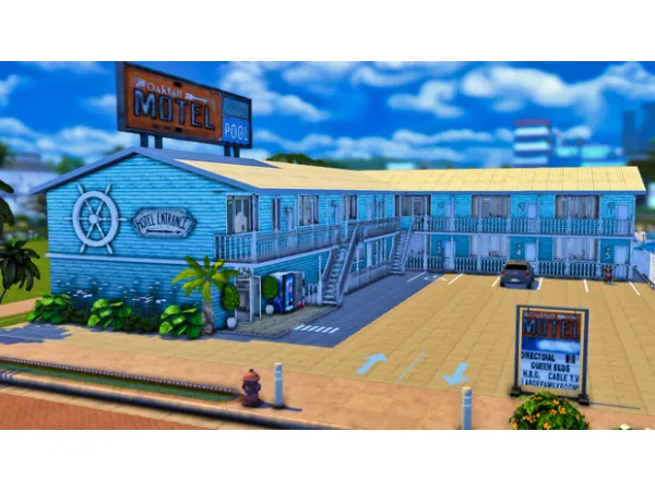 Maxis Match Coastal Motel by Bean's builds - The Sims 4 Custom Content