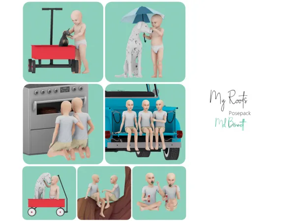 Mix My Roots Posepack by melbennett - The Sims 4 Custom Content