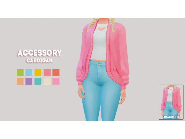 Maxis Match Accessory cardigan recolor - The Sims 4 Custom Content