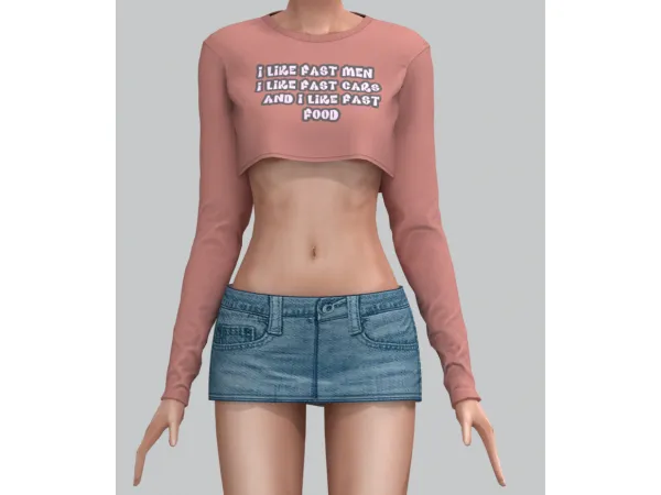Alpha Belaloallure_new Simple ruffle top by simsfinds - The Sims 4 Custom Content