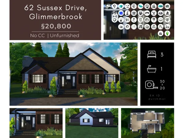 Maxis Match 62 SUSSEX DRIVE GLIMMERBROOK - The Sims 4 Custom Content