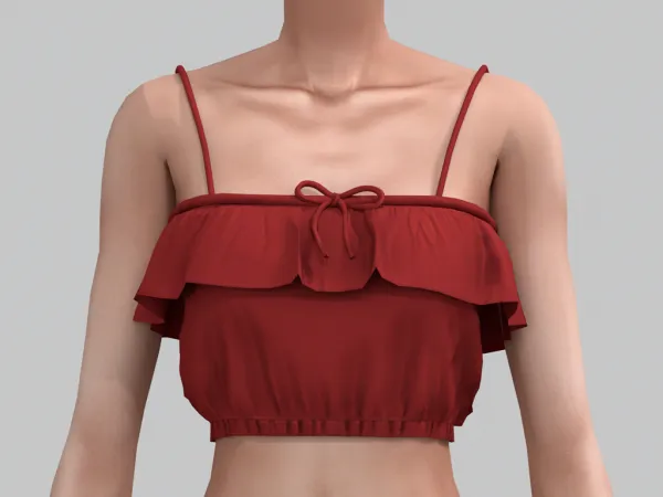 Maxis Match Belaloallure_new Simple ruffle top by simsfinds - The Sims 4 Custom Content