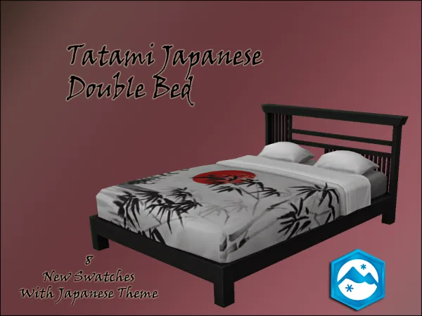 Maxis Match Tatami Japanese Double Bed by oumamea - The Sims 4 Custom Content