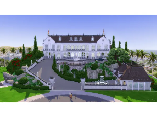 Alpha Amazing huge Millionaire Mansion 64x64 by bradybrad7 NO CC - The Sims 4 Custom Content