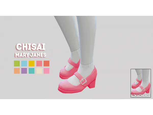 Maxis Match Chisai mary janes recolor - The Sims 4 Custom Content