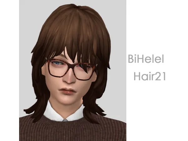 Maxis Match Bihelel hair 21 by bihelelcc - The Sims 4 Custom Content