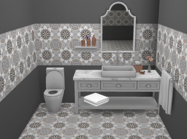Maxis Match Fancy Tiles Set by simsfinds - The Sims 4 Custom Content